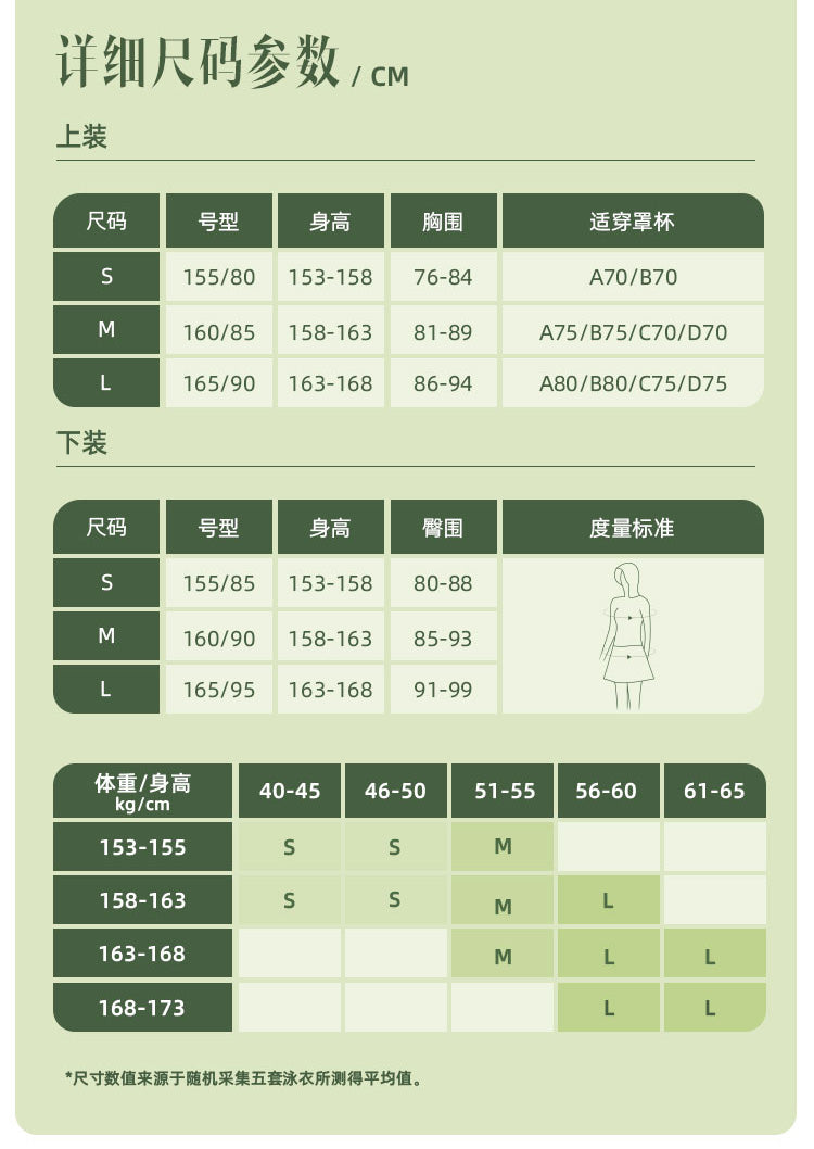 【分体式三件套】温泉海边冲浪速干显瘦蕉下防晒泳衣US141