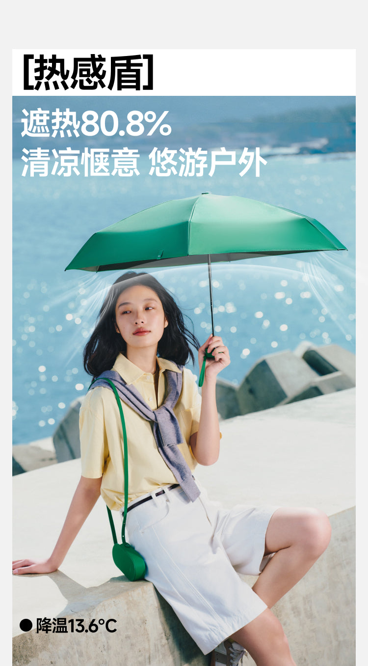 【轻薄六折伞】黑胶防晒遮阳伞卡片伞晴雨两用小巧便携易折叠
